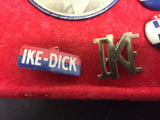vintage lot of 9 Dwight D Eisenhower political pins holograph metal I like Ike