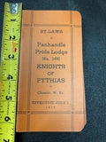 VTG 1917 knights of pythias By laws Book Panhandle lodge Chester WV Collectible