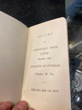 VTG 1917 knights of pythias By laws Book Panhandle lodge Chester WV Collectible