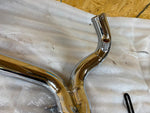 2 into 1 Chrome Ground pounder Exhaust Pipe Harley Touring Bagger 2007^ FLH Glid