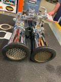 Chrome DCOE Dual Throat Carb Velocity Stacks Harley Custom Chopper Evo Panhead