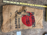 Vtg Planters Peanuts Burlap Sack Bag Advertising Baseball Football Display Colle