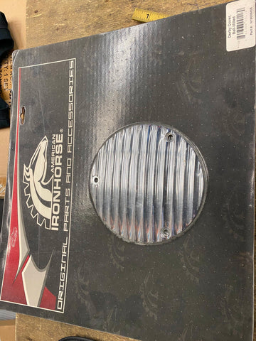 Billet Chrome Ribbed Derby clutch cover Harley Ironhorse 1970-1998 3 bolt Custom