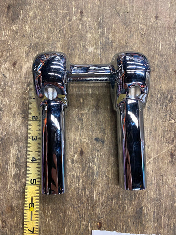 5" Handlebar Risers Chopper Harley Top Clamps Softail Dyna FXR Chrome Custom FX