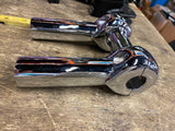 5" Handlebar Risers Chopper Harley Top Clamps Softail Dyna FXR Chrome Custom FX
