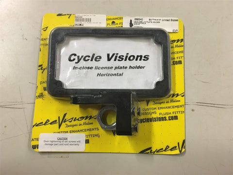 Cycle Vision Harley side mount licenses plate holder black frame FXD DYNA 08 & ^