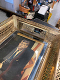 Vtg Picture John F Kennedy Antique Picture Frame metal Light Wall 14x12 Mid mode