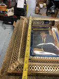Vtg Picture John F Kennedy Antique Picture Frame metal Light Wall 14x12 Mid mode