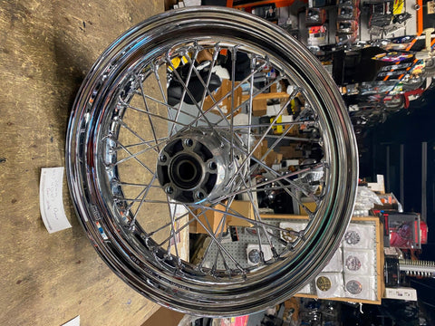 4.50x17 Rear Wheel 25mm Harley Dyna FXD FXDL Wide Glide OEM Spoke Street bob Chr