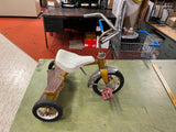 vtg 1950s AMF Junior Double step children's tricycle sunburst yellow
