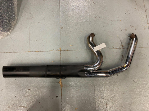 2 into 1 Header Exhaust Pipe Harley Softail chopper Custom  Adj Baffel