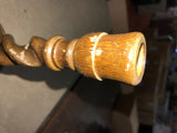 Twin Carved Closed Barley Twist Design Wooden Candle Stick Holder Pair of 2