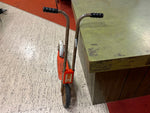 vtg antique Radio 5 Push scooter 2 wheel orange white w/ foot break tested works