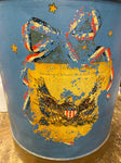 1950's 24" Metal Milk Dairy Jug Container Can Eagle USA America Constitution VTG