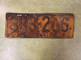 vtg antique 1921 Pennsylvania license plate 383-206 Ford Chevy Dodge