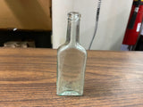 Antique Dr. S. Pitcher's Castoria Aqua Glass Bottle # 114 Etched Apothecary