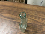 Antique Dr. S. Pitcher's Castoria Aqua Glass Bottle # 114 Etched Apothecary