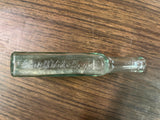Antique Dr. S. Pitcher's Castoria Aqua Glass Bottle # 114 Etched Apothecary