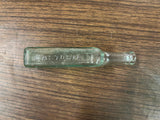 Antique Dr. S. Pitcher's Castoria Aqua Glass Bottle # 114 Etched Apothecary
