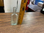 Antique Dr. S. Pitcher's Castoria Aqua Glass Bottle # 114 Etched Apothecary