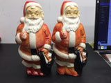 vintage lot of 2 1968 empire santa with bag blow mold 13" tall no light