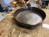 Vtg Wagner sidney Heavy Cast Iron Frying Pan dbl Side Pour 12" Heat Ring Skillet