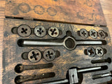 vintage antique Blue Point Tap and Die Drill set in wooden box incomplete