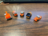 VTG 1990s Galoob Micro Machines Lot of 5 Construction Crew Orange Vehicles