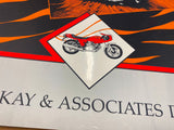 literature harley Rusty Kay Asso Design Tiger 26x20 Poster Motorcycle Vtg Classi