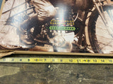 Vtg Motorcycle Poster Outlaw Races Short Track 17x24 Rusty Kay Harley Pea shoote