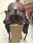 Western Brown Leather Pony Saddle Miniature Horse 12' Covered Stirrups Tapadero