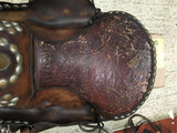 Western Brown Leather Pony Saddle Miniature Horse 12' Covered Stirrups Tapadero