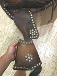 Western Brown Leather Pony Saddle Miniature Horse 12' Covered Stirrups Tapadero