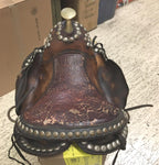 Western Brown Leather Pony Saddle Miniature Horse 12' Covered Stirrups Tapadero