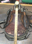 Western Brown Leather Pony Saddle Miniature Horse 12' Covered Stirrups Tapadero