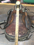 Western Brown Leather Pony Saddle Miniature Horse 12' Covered Stirrups Tapadero