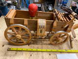 Western Wood Covered Unique Wagon Cowboy Country Table Lamp Light Handmade pa