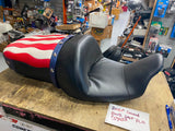 Red White Blue Flag Lowered Seat Gel Harley Bagger FLH Street Glide Ultra 2008^