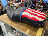 Red White Blue Flag Lowered Seat Gel Harley Bagger FLH Street Glide Ultra 2008^