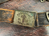 VTG Antique Palestine No. 7 Georgia Sword Leather Belt & Buckle Knights of templ