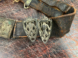 VTG Antique Palestine No. 7 Georgia Sword Leather Belt & Buckle Knights of templ