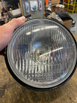 Black Headlight Bucket H4 Bulb Stanley Honda CB Cafe KZ GS XS Motorcycle Kawasak