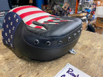 Red White Blue Flag Passenger Seat Harley Road King FLHR Custom Bagger Touring