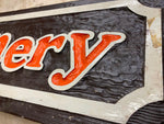 Vtg 42x9 Sign Butler Rice & Beanery Wood Hanging Restaurant Man Cave Coffee shop