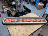 Vtg 42x9 Sign Butler Rice & Beanery Wood Hanging Restaurant Man Cave Coffee shop