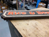 Vtg 42x9 Sign Butler Rice & Beanery Wood Hanging Restaurant Man Cave Coffee shop