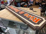 Vtg 42x9 Sign Butler Rice & Beanery Wood Hanging Restaurant Man Cave Coffee shop