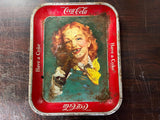 VTG original 1948 Coca Cola Advertising Serving Tray Red Haired Girl