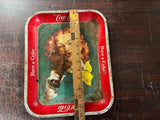 VTG original 1948 Coca Cola Advertising Serving Tray Red Haired Girl