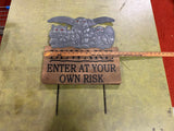VTG 1990s Halloween Yard Decoration Sign Gremlins "Beware Enter at Your own Risk